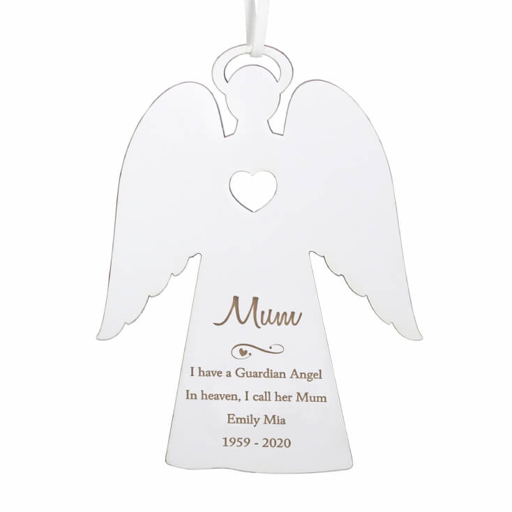 Personalised Message White Wooden Angel
