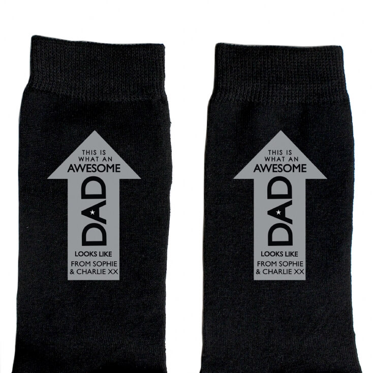 Personalised Awesome Dad Men's Socks
