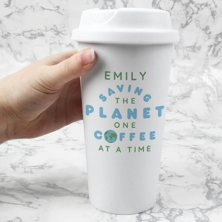 Personalised Double Walled Travel Mugs
