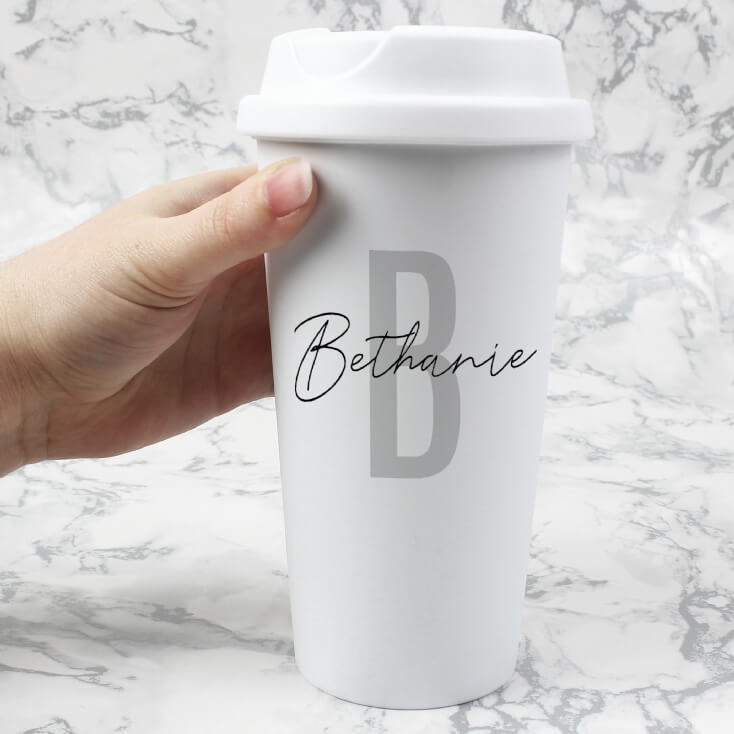 Personalised Double Walled Travel Mugs