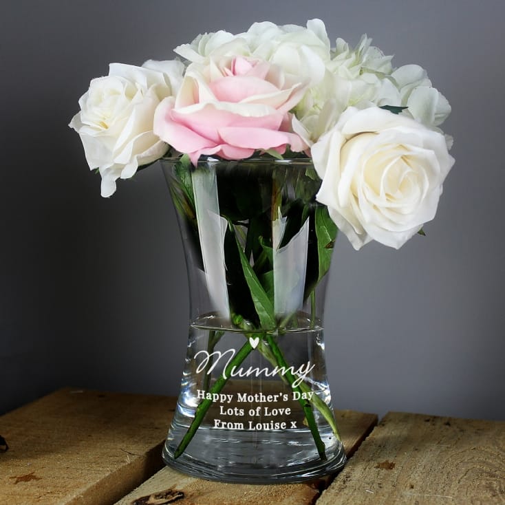 Personalised Love Heart Glass Vase