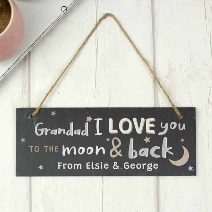 Personalised To the Moon and Back Slate Sign