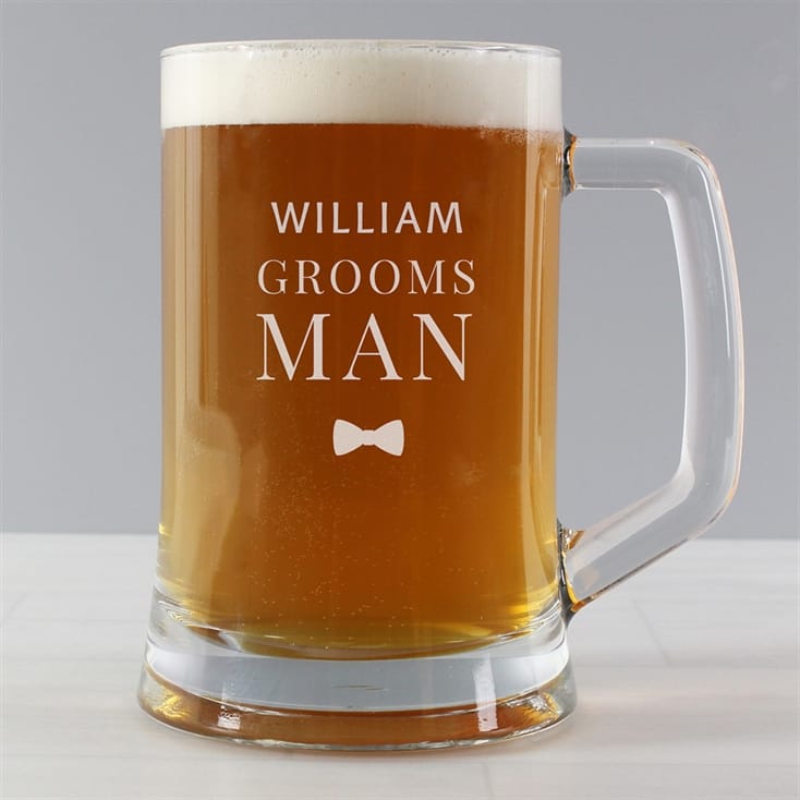 Personalised Groomsman Glass Tankard