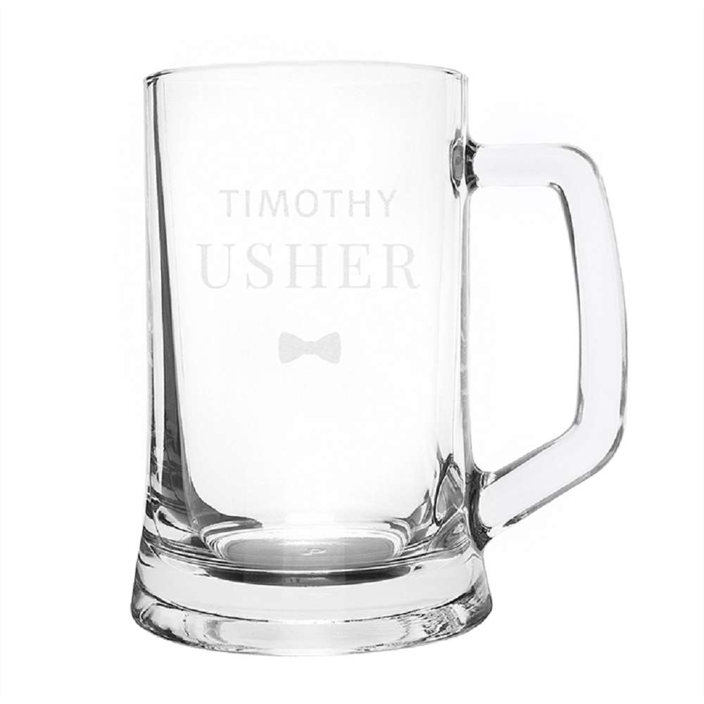 Usher Personalised Glass Tankard