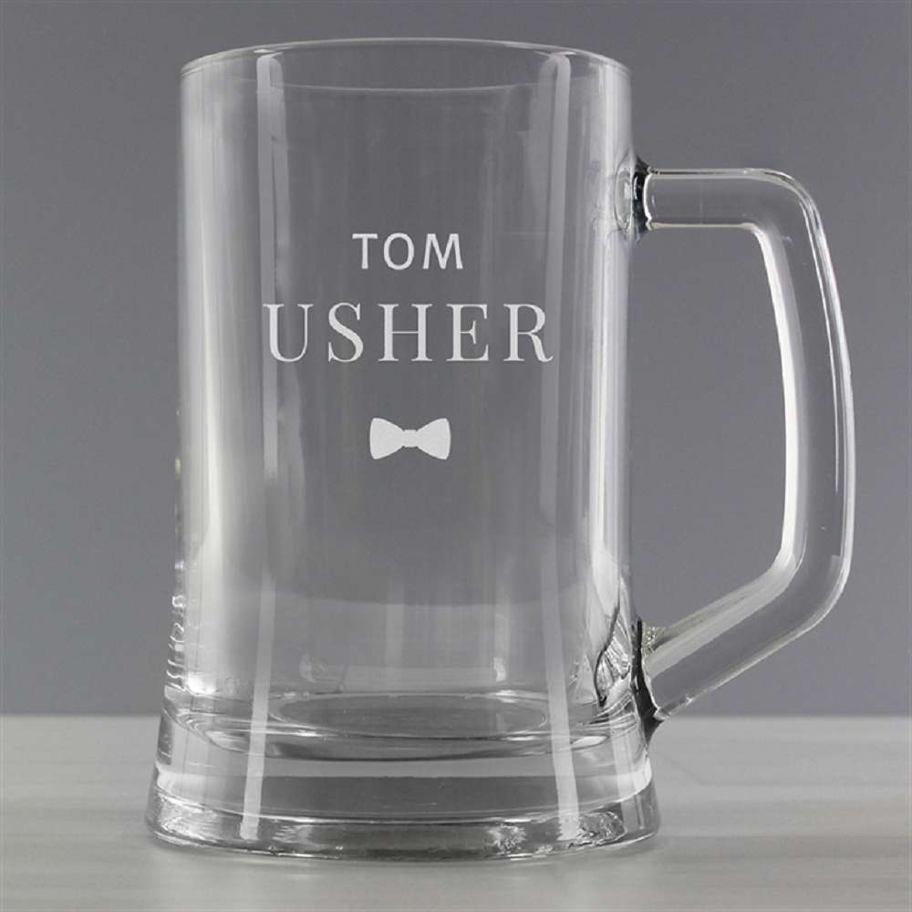 Usher Personalised Glass Tankard