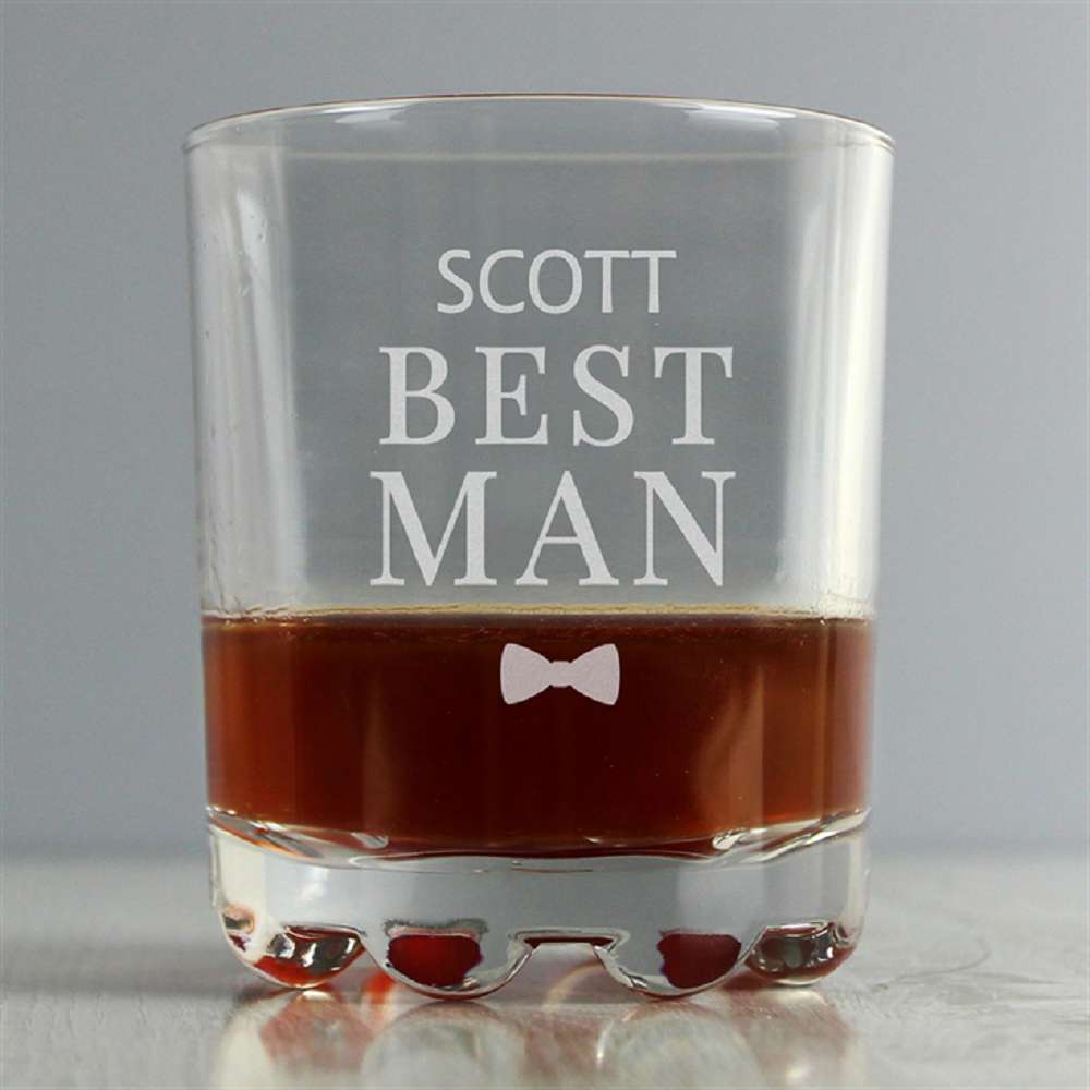 Personalised Best Man Whisky Glass