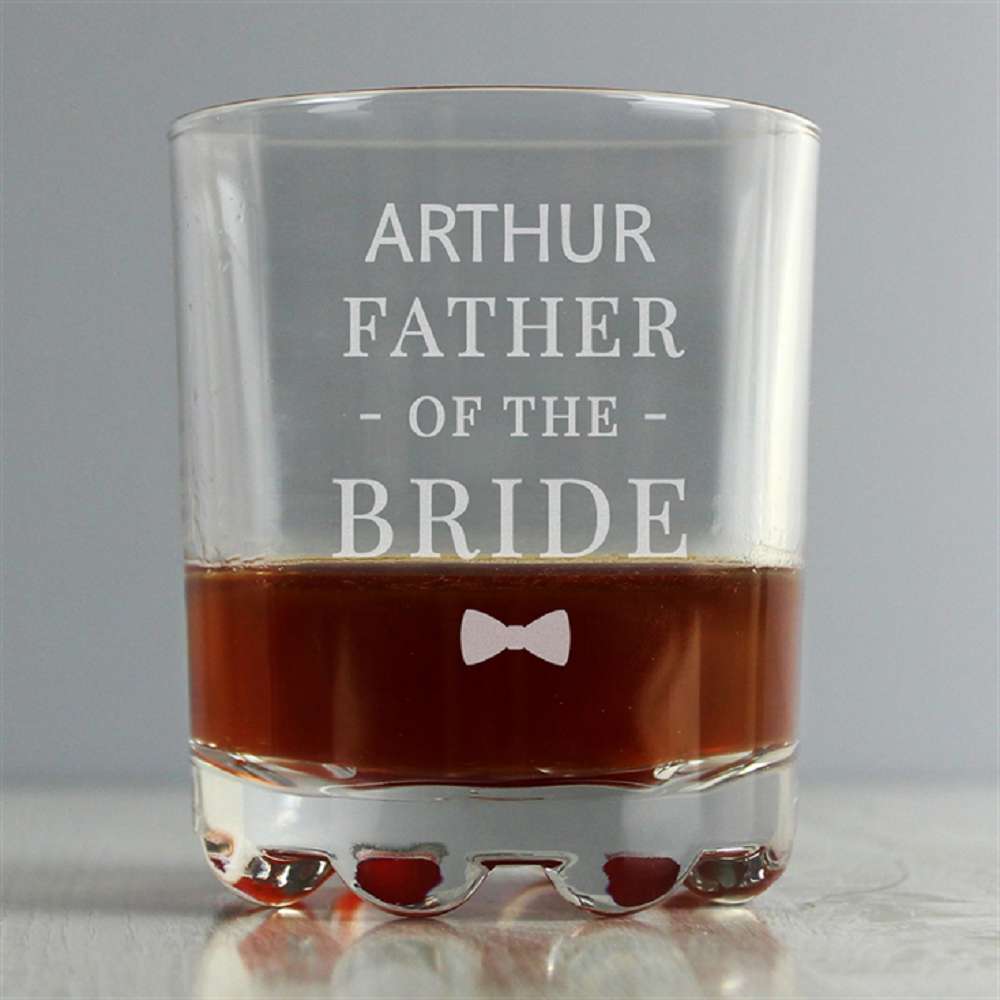 Personalised Father of the Bride Whisky Glass
