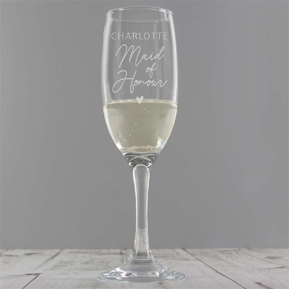 Maid of Honour Personalised Prosecco Glass