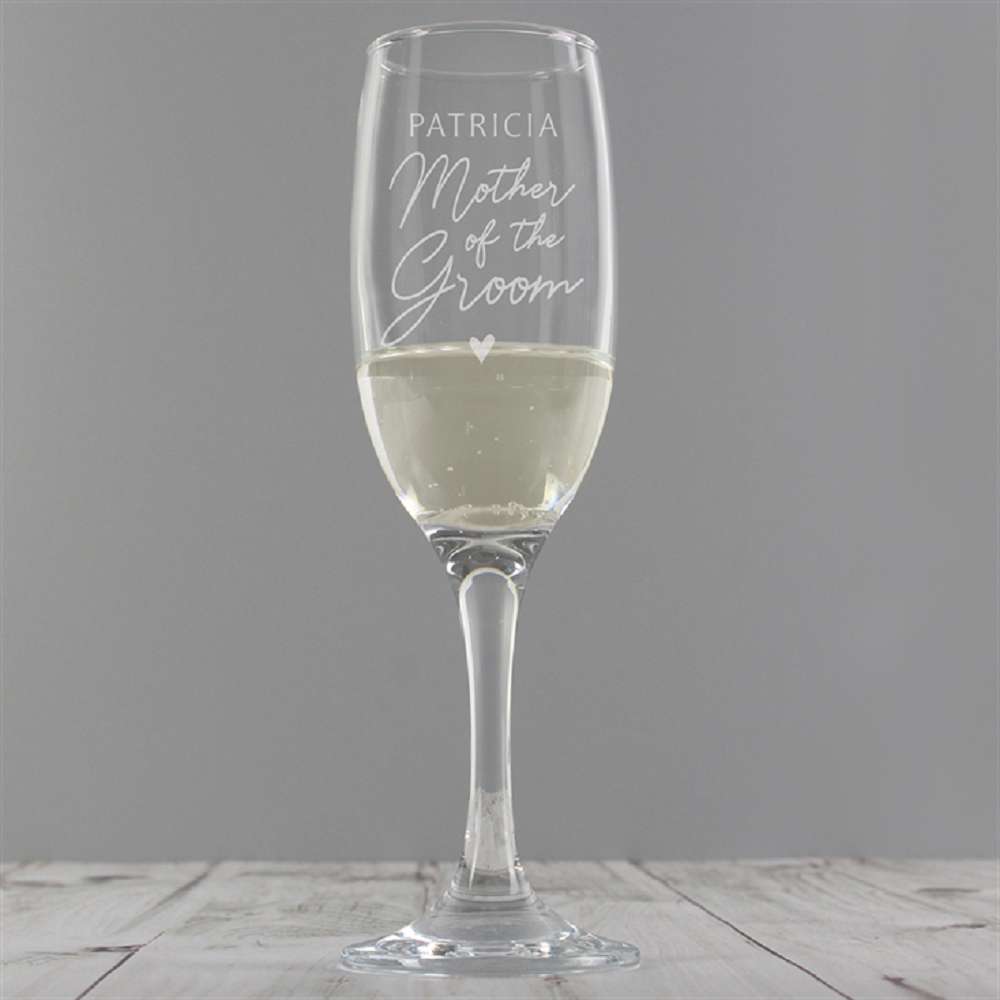 Mother of the Groom Personalised Champagne Glass Find Me A Gift