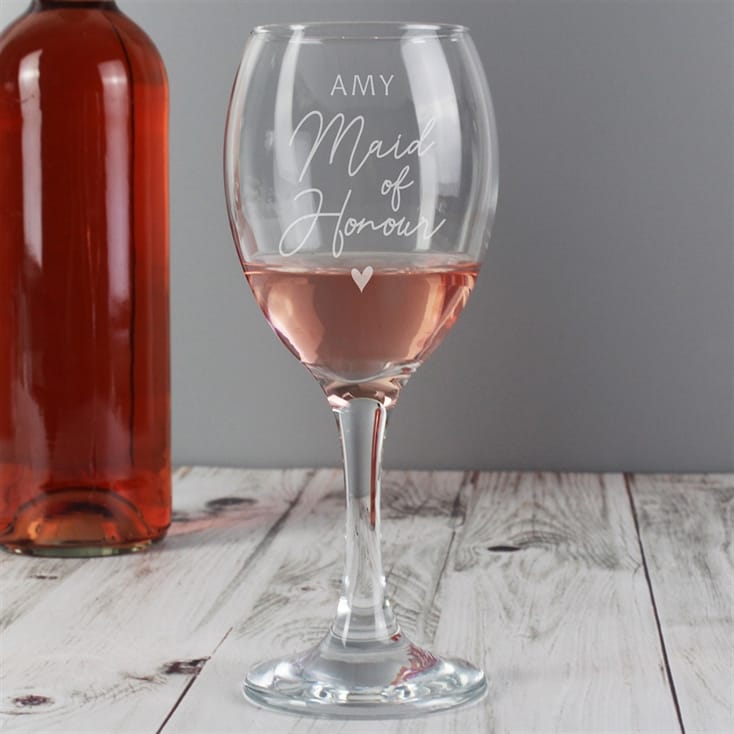 Maid of Honour Personalised Wine Glass