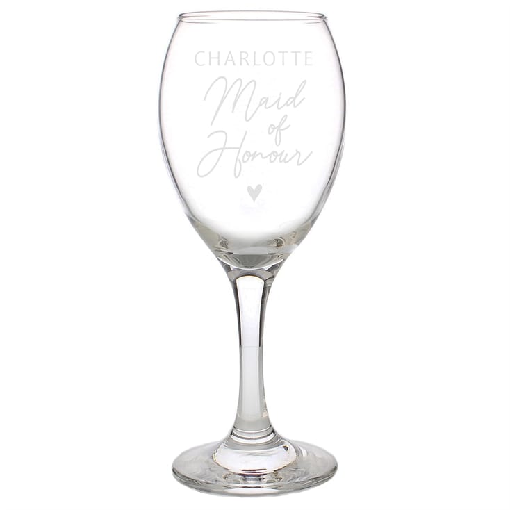Maid of Honour Personalised Wine Glass
