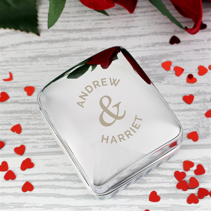 Couples Names Personalised Engagement Ring Box