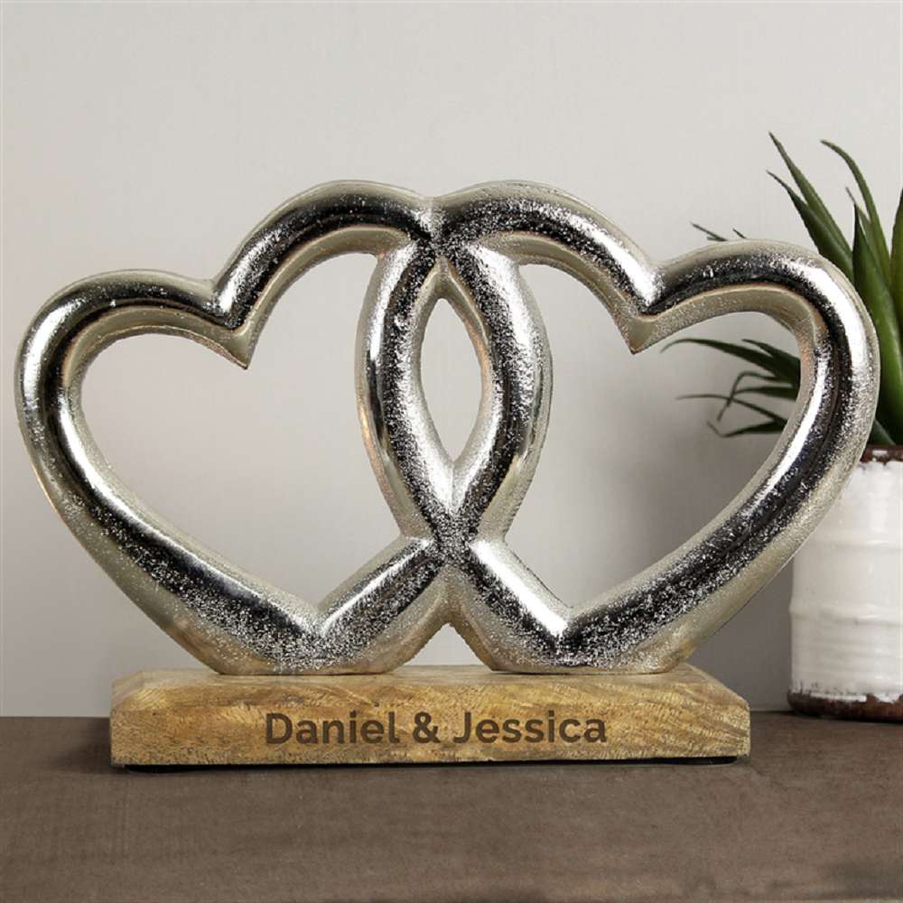 Double Heart Personalised Ornament Find Me A Gift