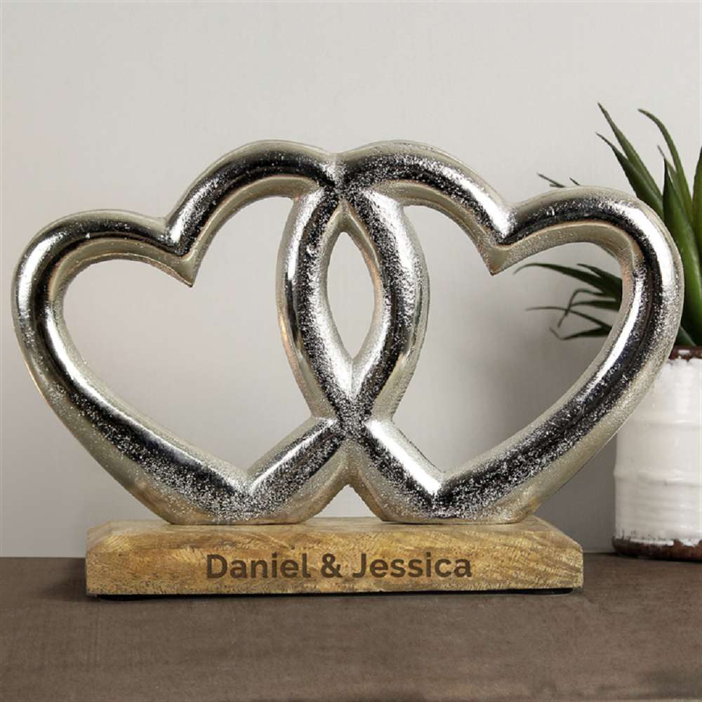 Double Heart Personalised Ornament Find Me A Gift Double Heart Personalised Ornament Find Me A Gift