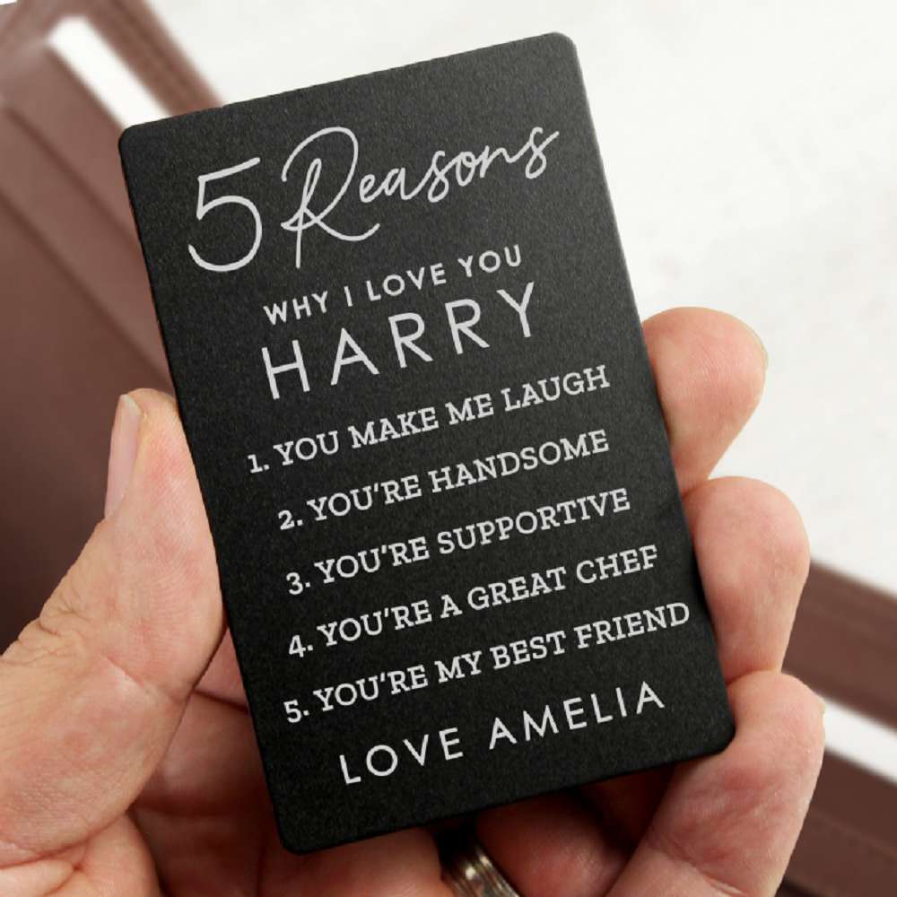 Personalised 5 Reasons Why I Love You Wallet/Purse Cards