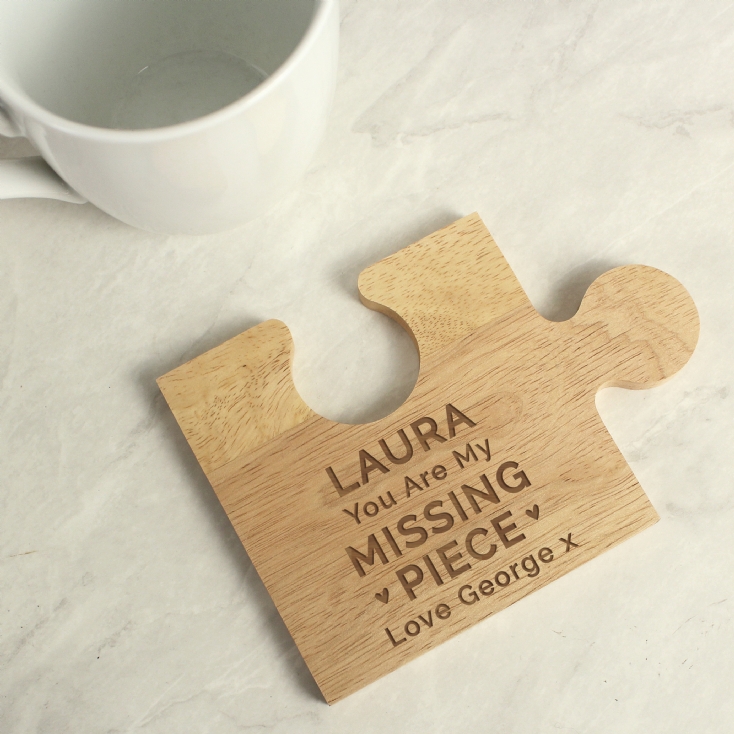 Jigsaw Piece Personalised Wooden Drink Coasters