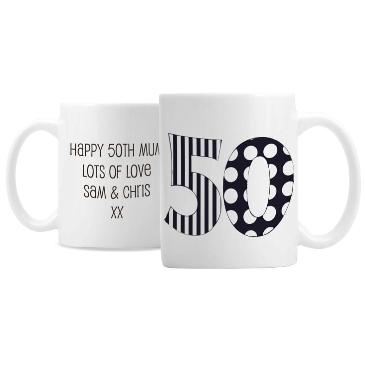 Personalised Monotone Birthday Mug