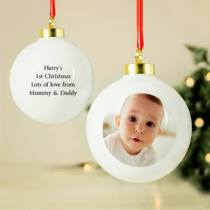Upload photo christmas ornament clearance