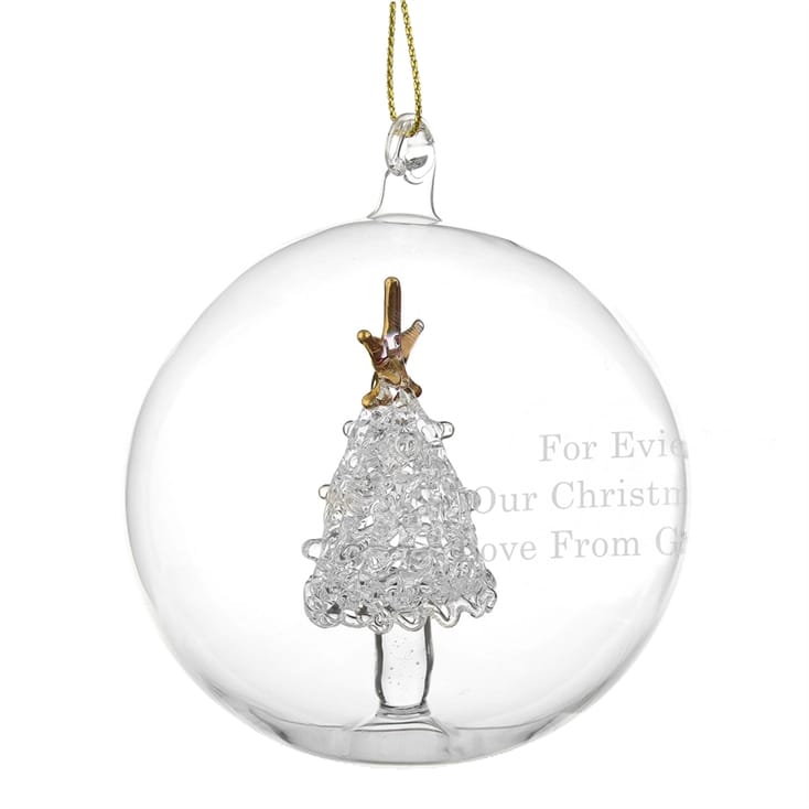 Personalised Glass Christmas Tree Bauble