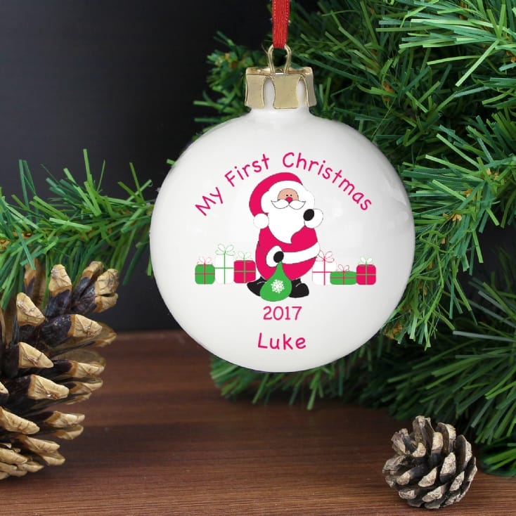 Personalised Bauble Babies First Christmas Find Me A Gift