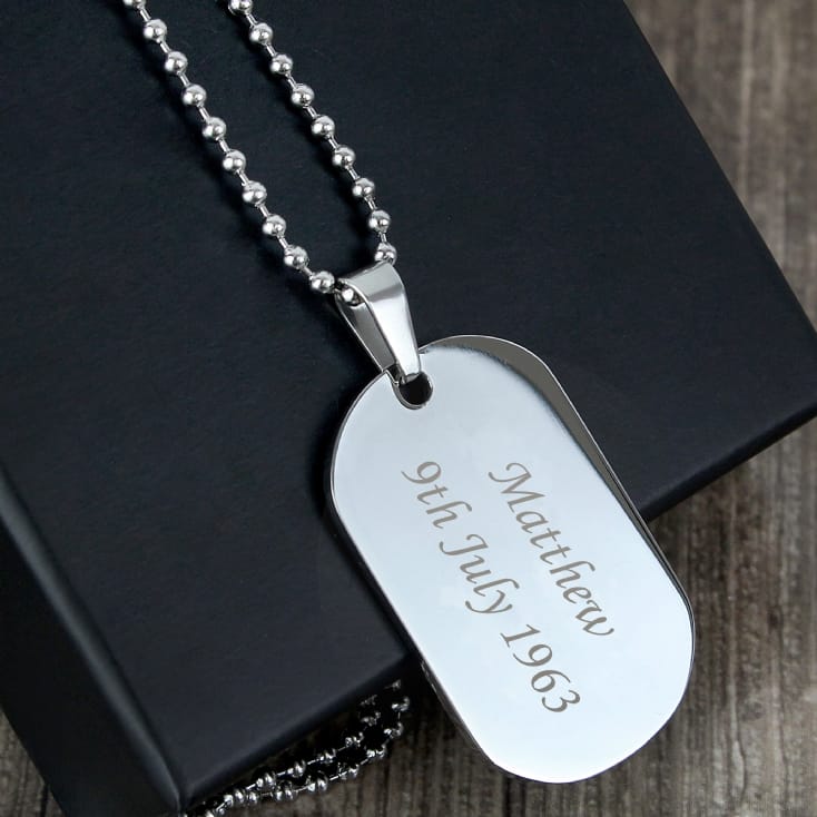 Luxury Dog Tag Necklace Personalized Name Gifts Sam v3 