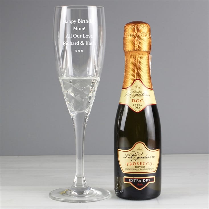 Personalised Flute and Mini Prosecco Gift Set