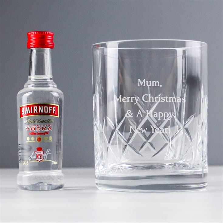 Personalised Crystal Glass & Vodka Gift Set Find Me A Gift