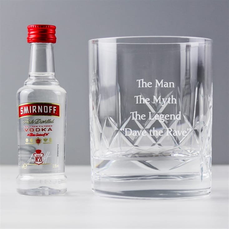 Personalised Crystal Glass & Vodka Gift Set