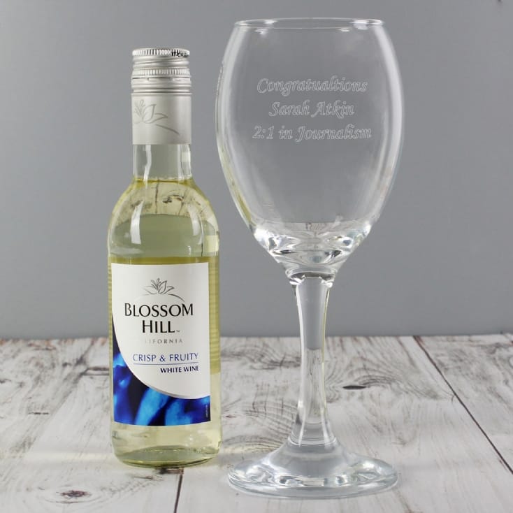 Personalised Wine Glass & White Wine Gift Set