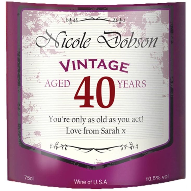 Personalised 40th Birthday Rose Wine