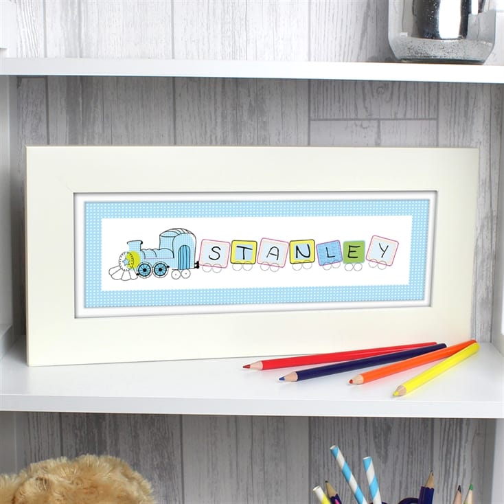 Patchwork Train Name Frame