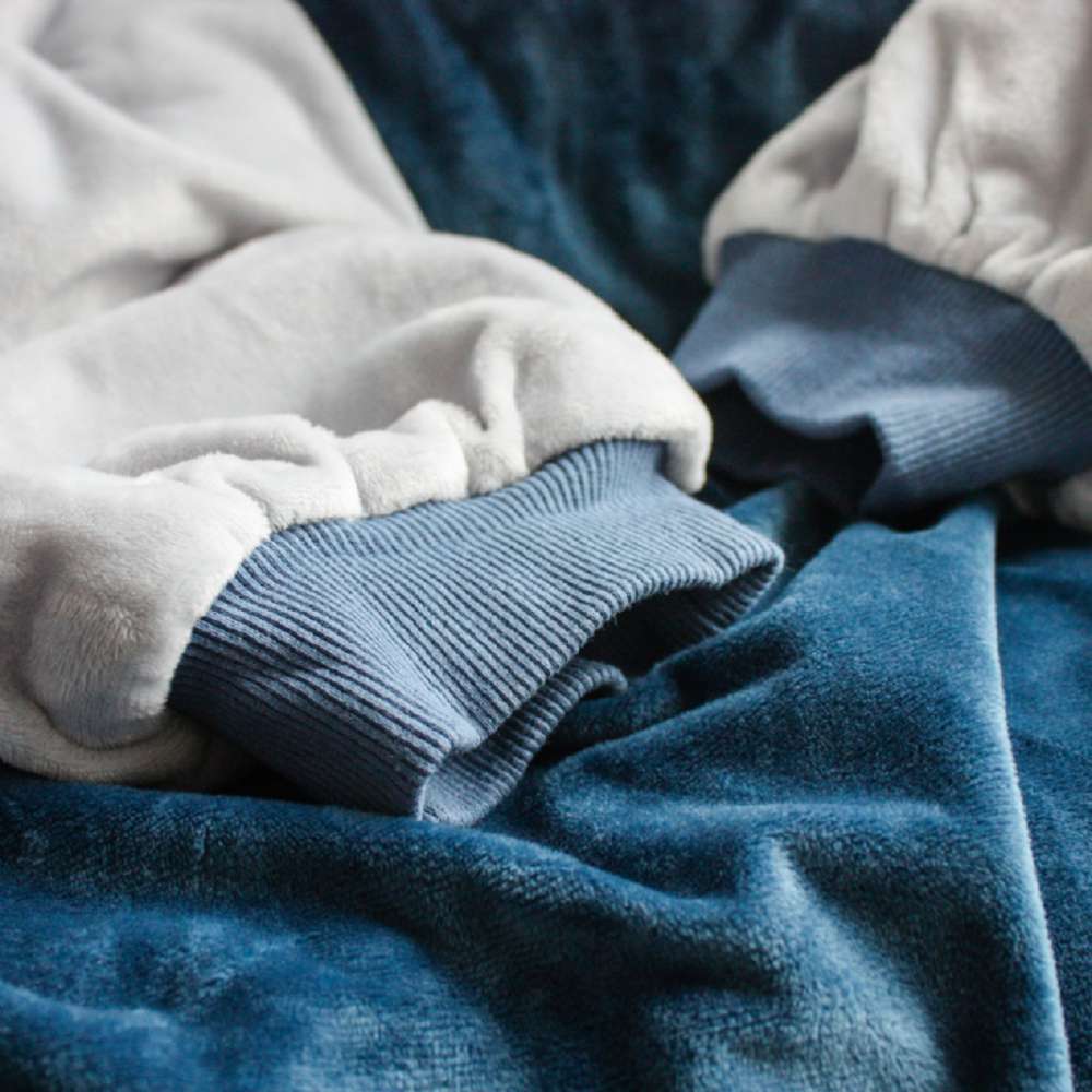 Blue Oversized Blanket Hoodie