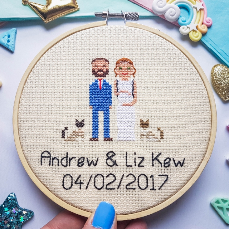 Hand Stitched Personalised Family Portraits