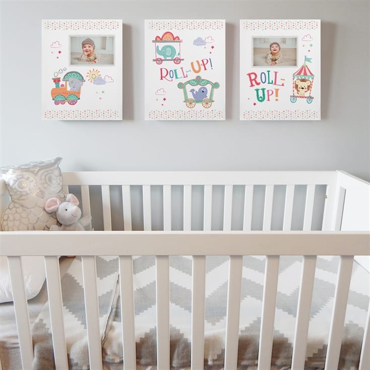 Personalised Photo Tiny Tatty Teddy Little Circus Set of 3 Canvas'
