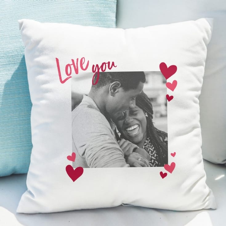 Personalised Love You Photo Upload Cushion
