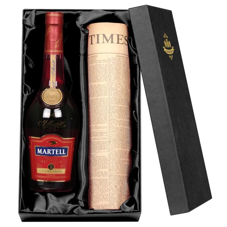 Personalised Martell VSOP Cognac & Newspaper