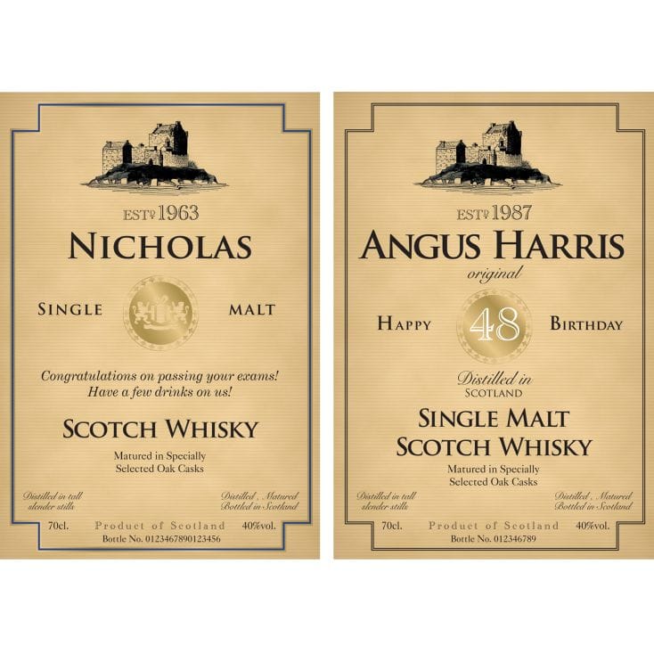Personalised Single Malt Whiskey Bottle Label Perfect ...