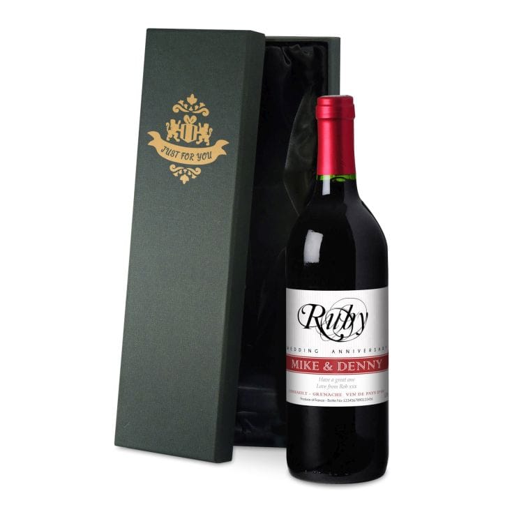 Personalised Ruby Wedding Anniversary Wine