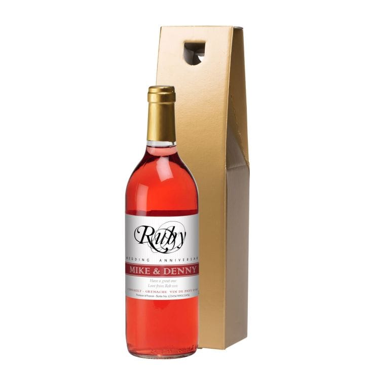Personalised Ruby Wedding Anniversary Wine Find Me A Gift