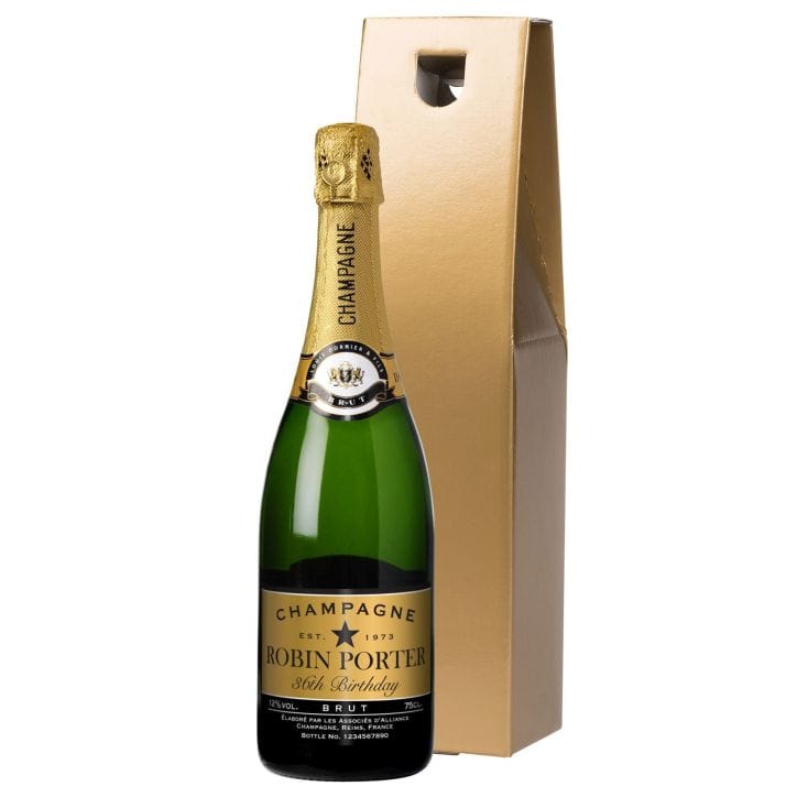 Personalised Novelty Champagne BRUT Bottle Label Birthday//Anniversary//Any Gift