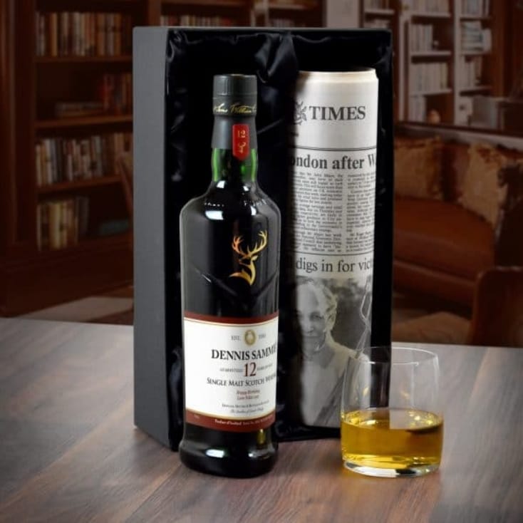 Personalised Malt Whisky and Newspaper Gift Set