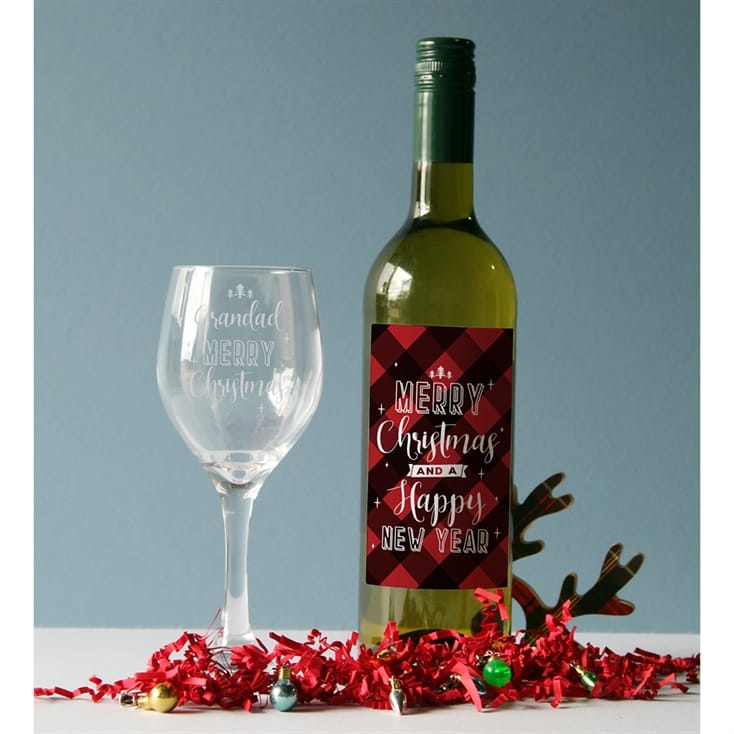 Merry Christmas Wine And Glass Set Find Me A Gift