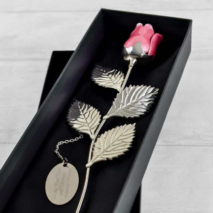 Personalised Silver Plated Rose