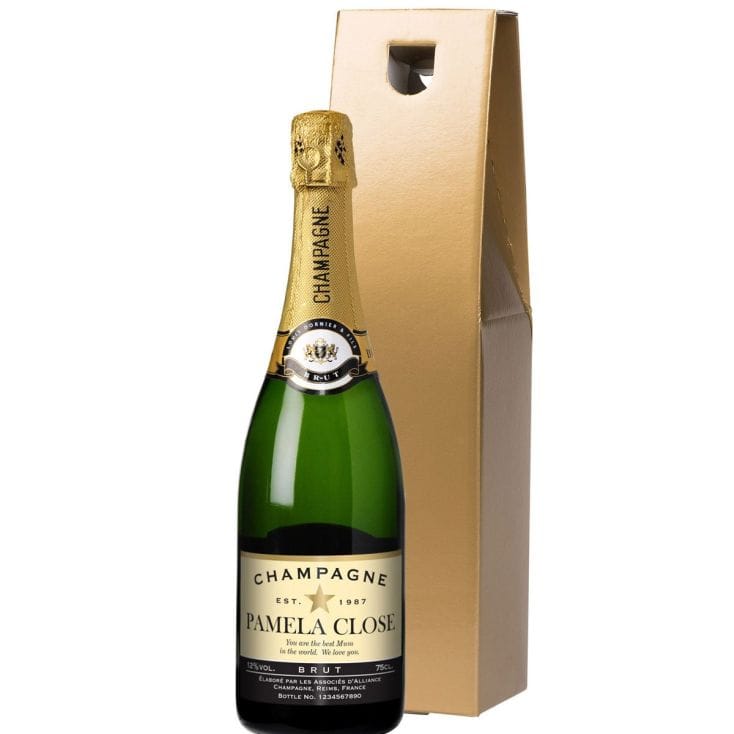 Boxed Bottle of Personalised Champagne