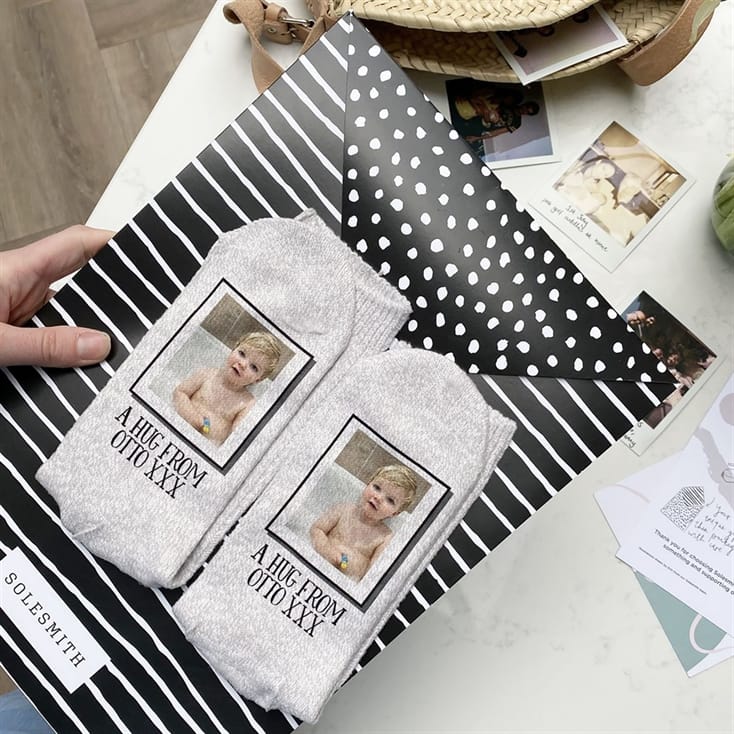 Personalised Women's Letterbox Photo Socks