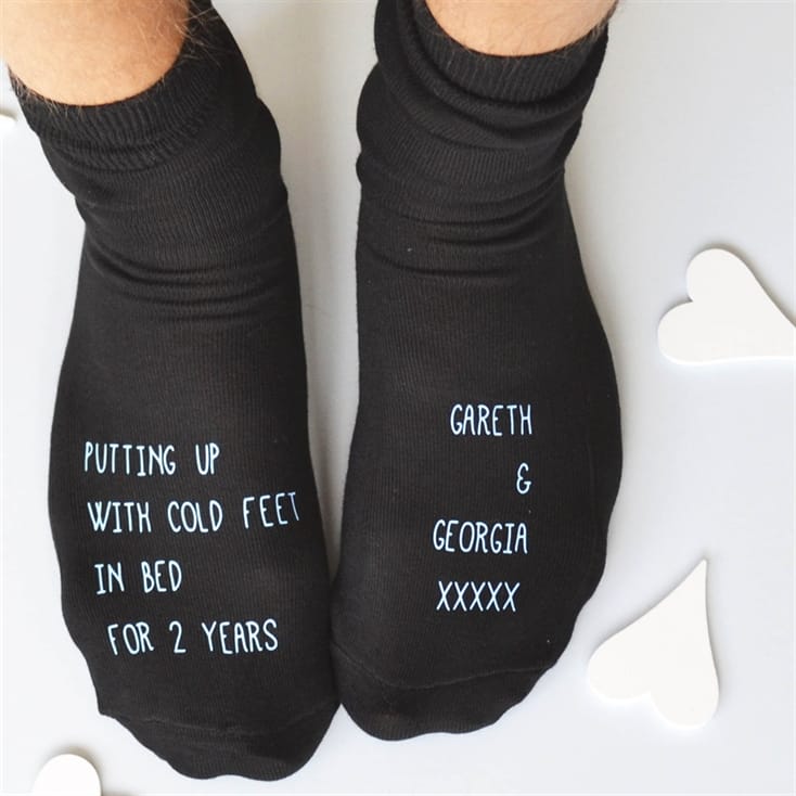 Wedding anniversary socks sales