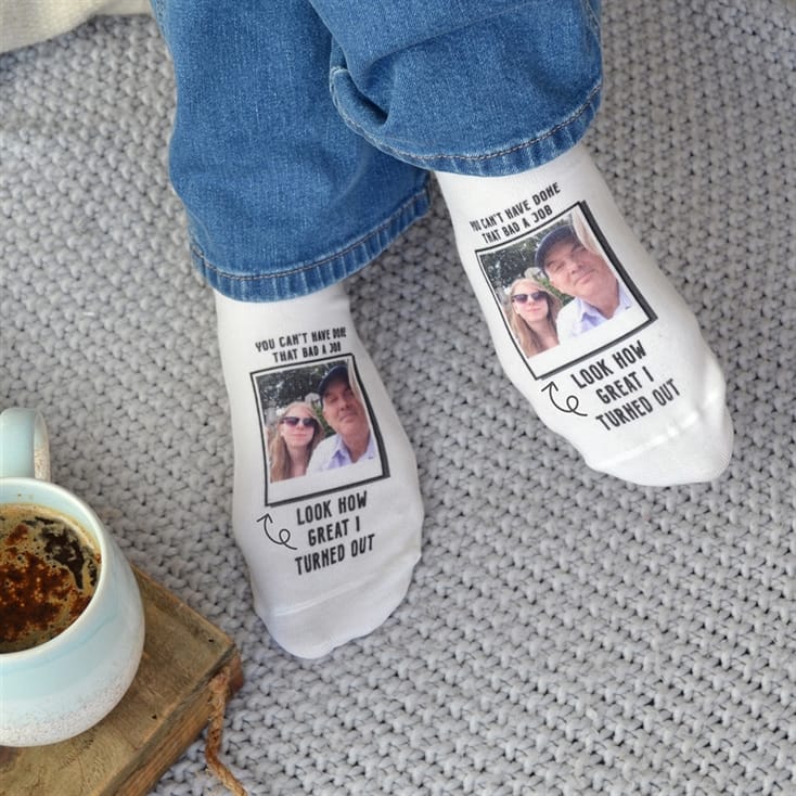 Personalised Not Done a Bad Job Dad Photo Socks