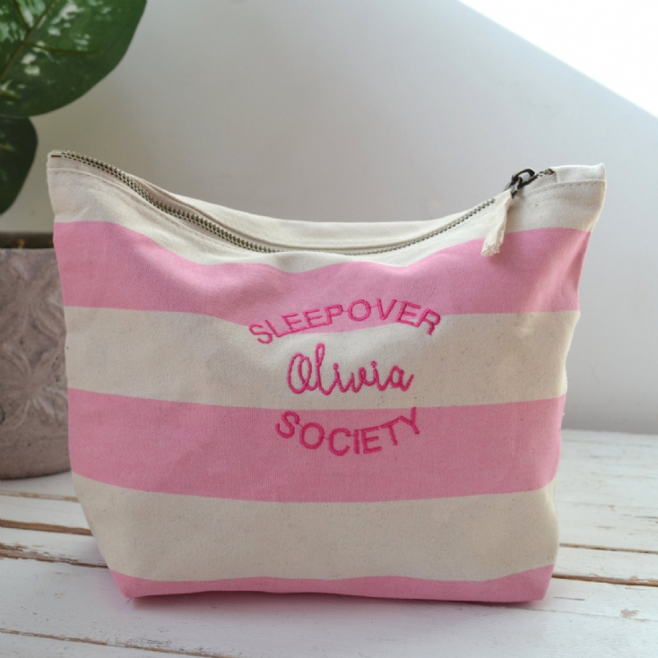 Personalised Embroidered Sleepover Wash Bag