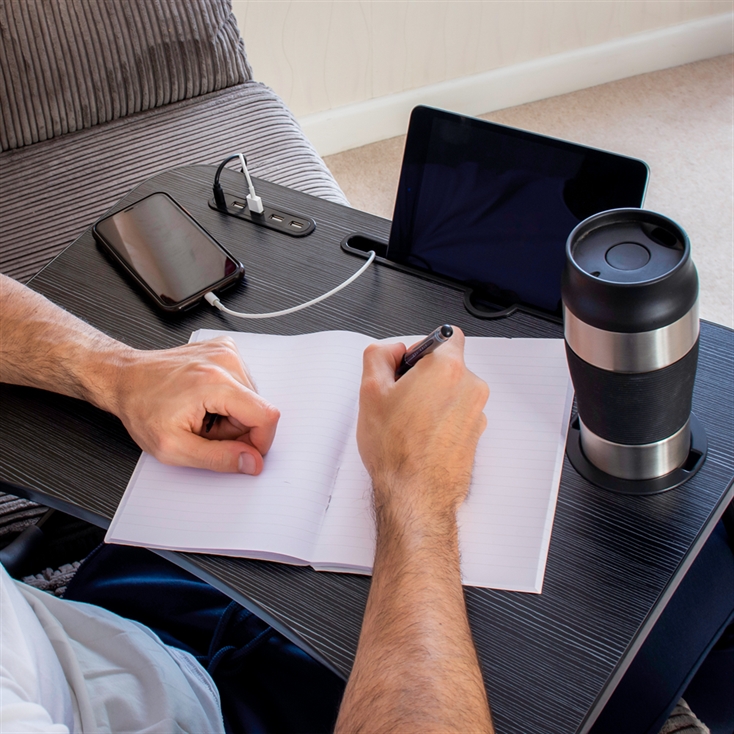 Foldable outlet lap trays