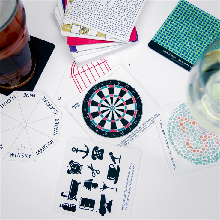 Set of 30 Bar Games Beer Mats Find Me A Gift